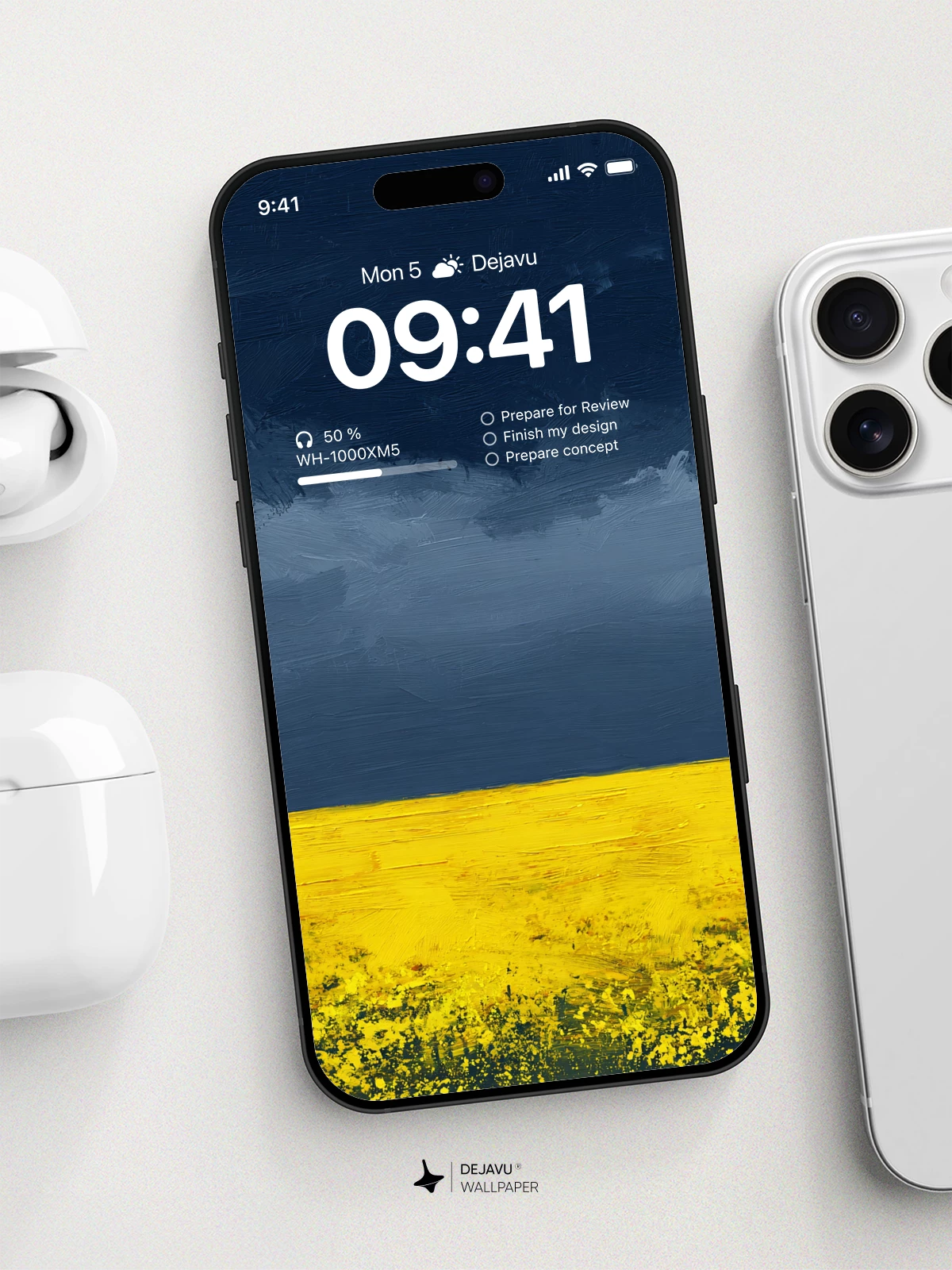 Yellow and Blue Abstract Wallpaper 4K for iPhone Lock Screen