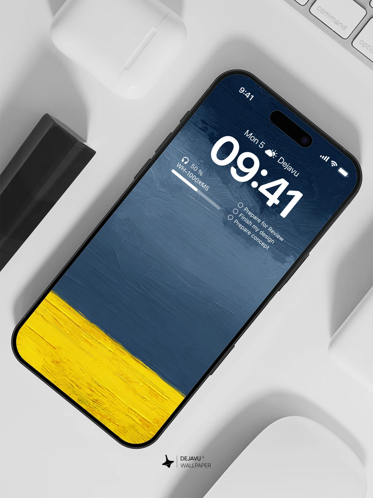 Yellow and Blue Abstract Wallpaper 4K for iPhone Lock Screen