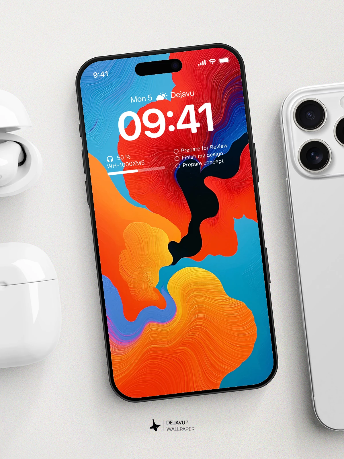 Abstract Colorful Waves Wallpaper 4K for iPhone Lock Screen
