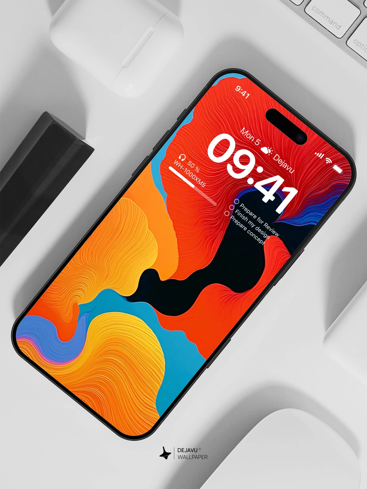 Abstract Colorful Waves Wallpaper 4K for iPhone Lock Screen