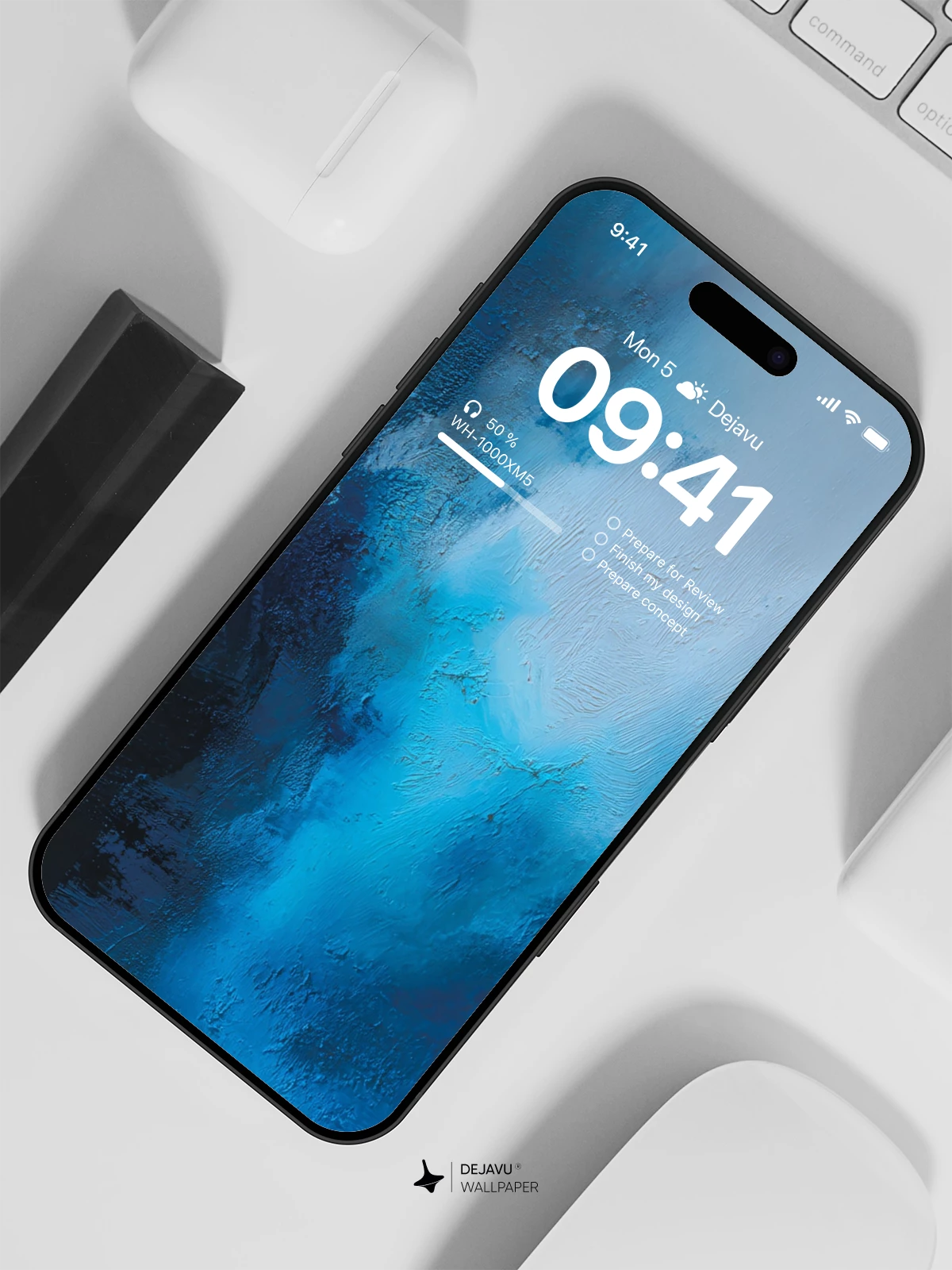 Blue Abstract Art Wallpaper 4K for iPhone Lock Screen
