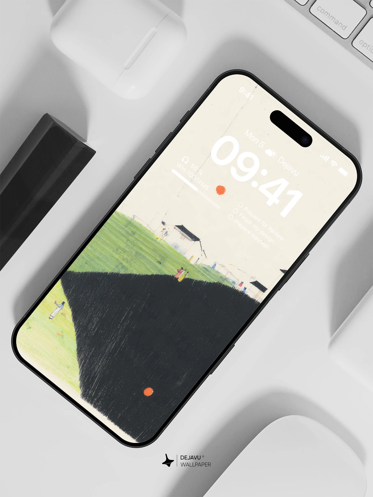 Abstract Landscape Watercolor Wallpaper 4K for iPhone Lock Screen