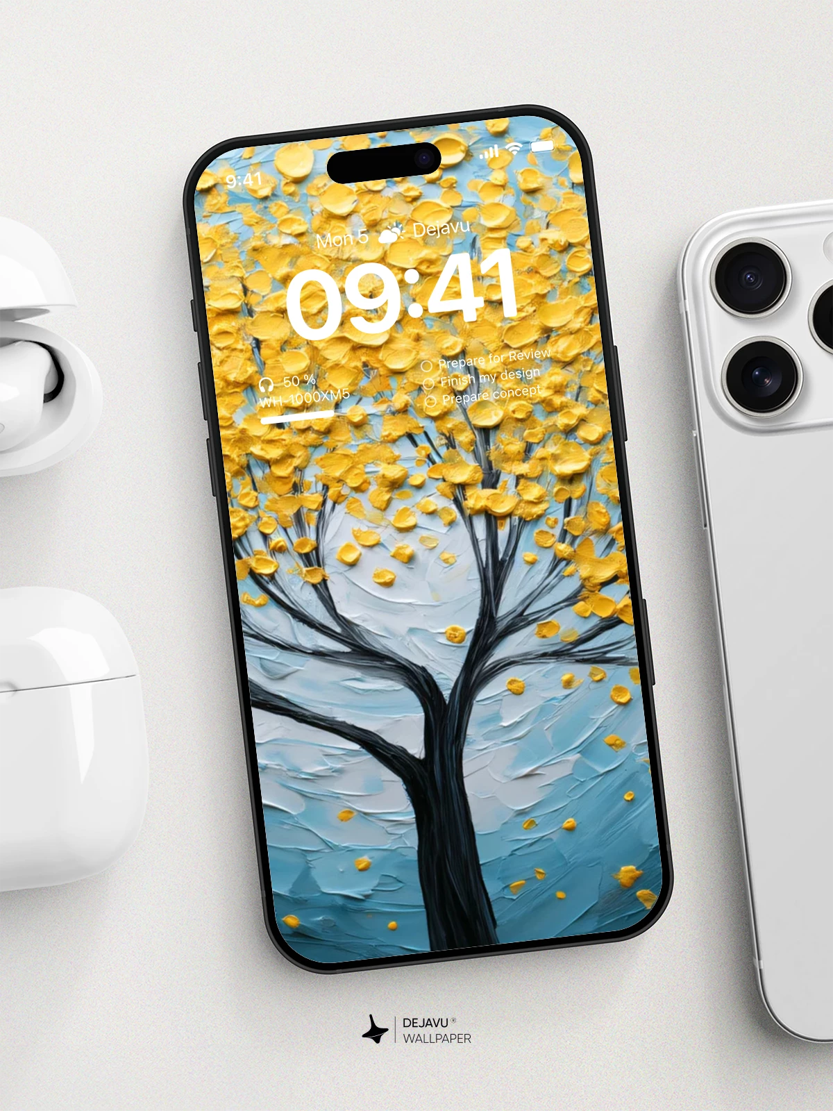 Yellow Leaf Tree Wallpaper 4K for iPhone Lock Screen