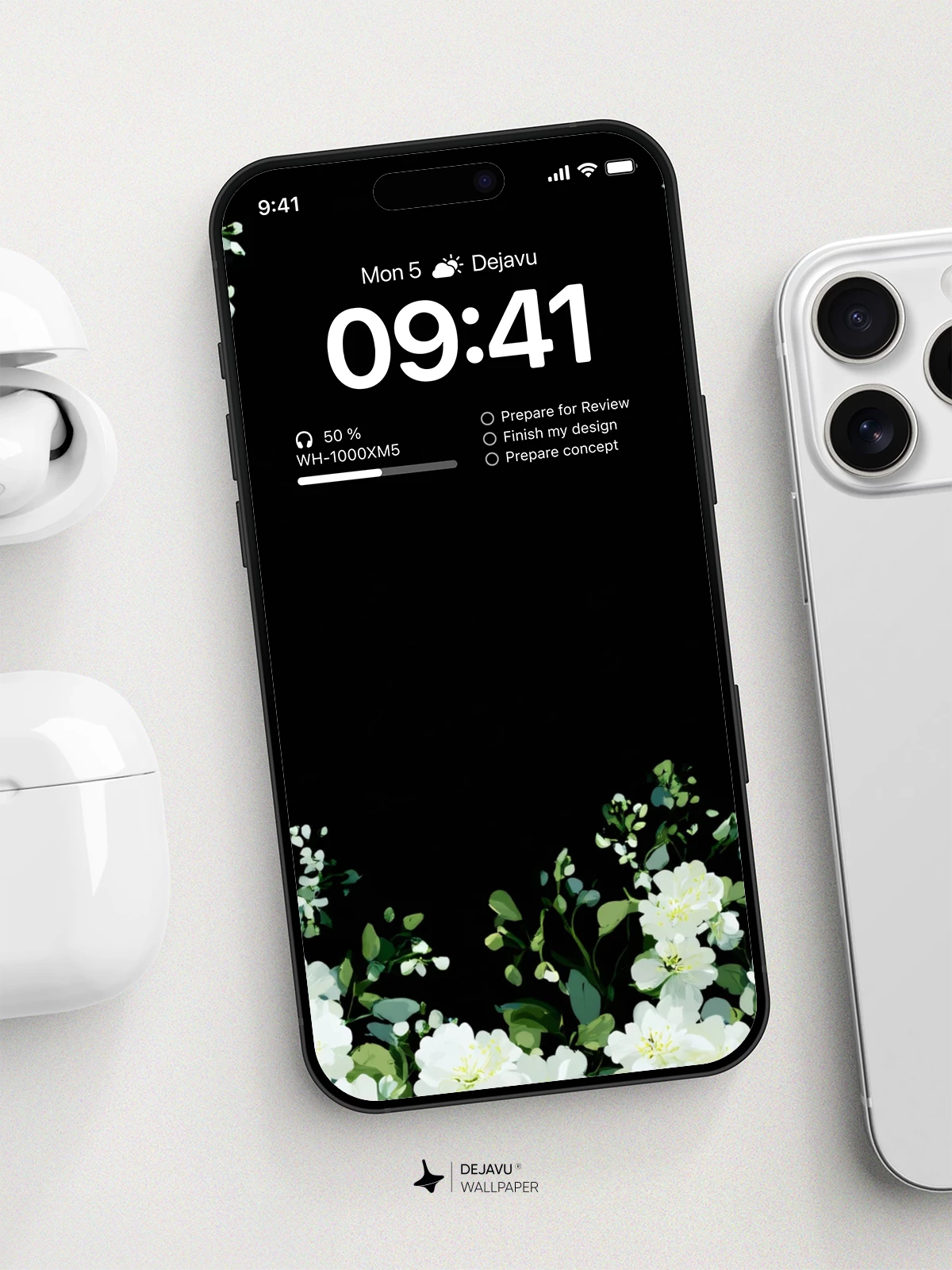 White Flowers Wallpaper 4K for iPhone Lock Screen