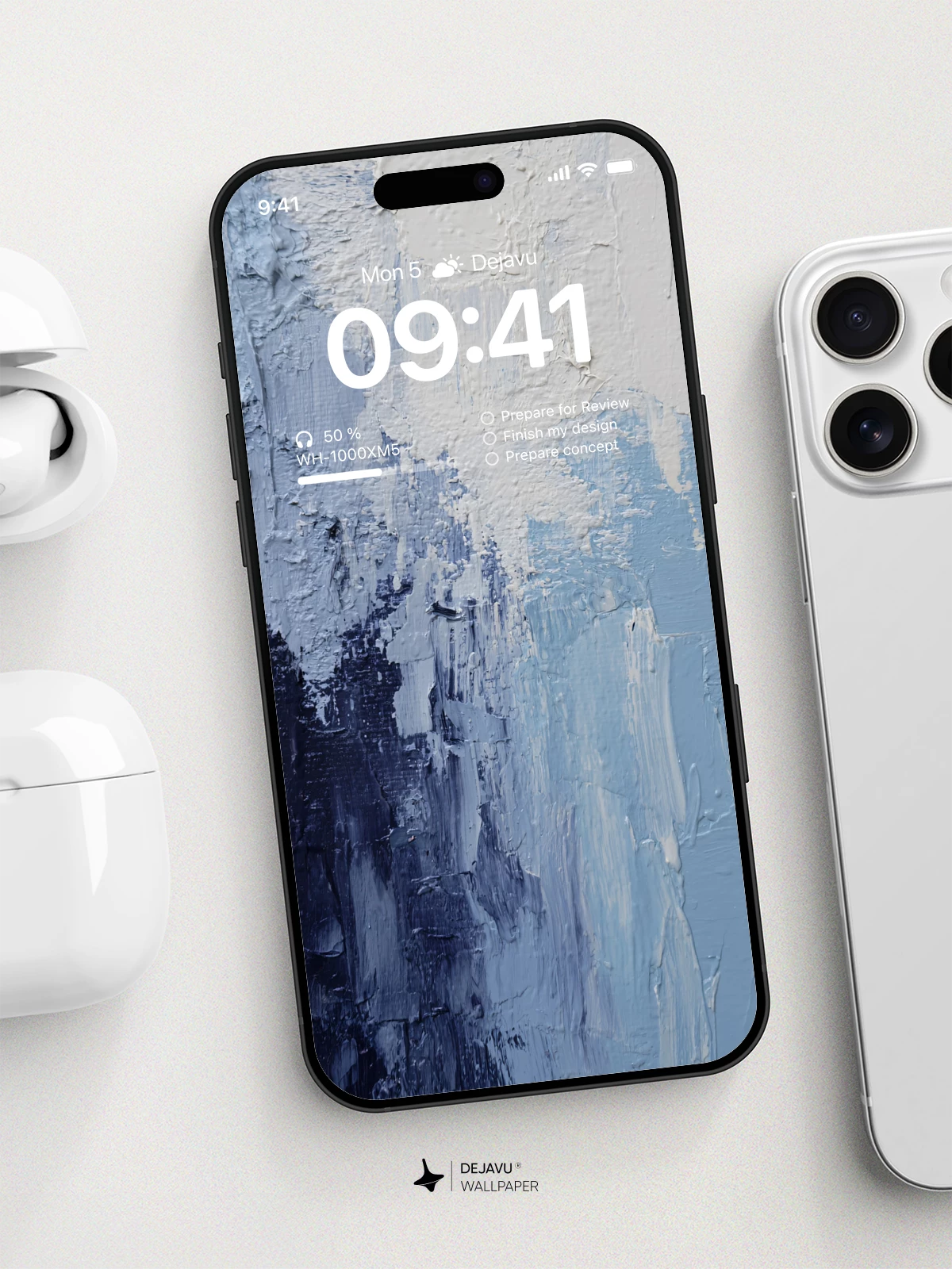 Abstract Blue White Black Texture Wallpaper 4K for iPhone Lock Screen