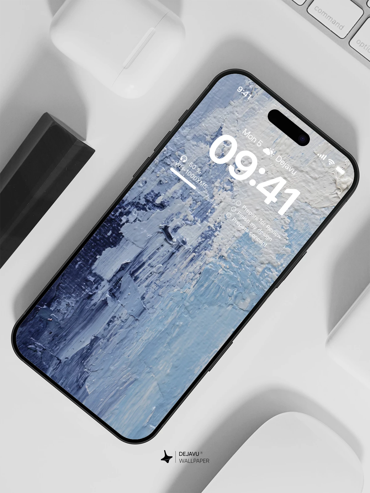 Abstract Blue White Black Texture Wallpaper 4K for iPhone Lock Screen