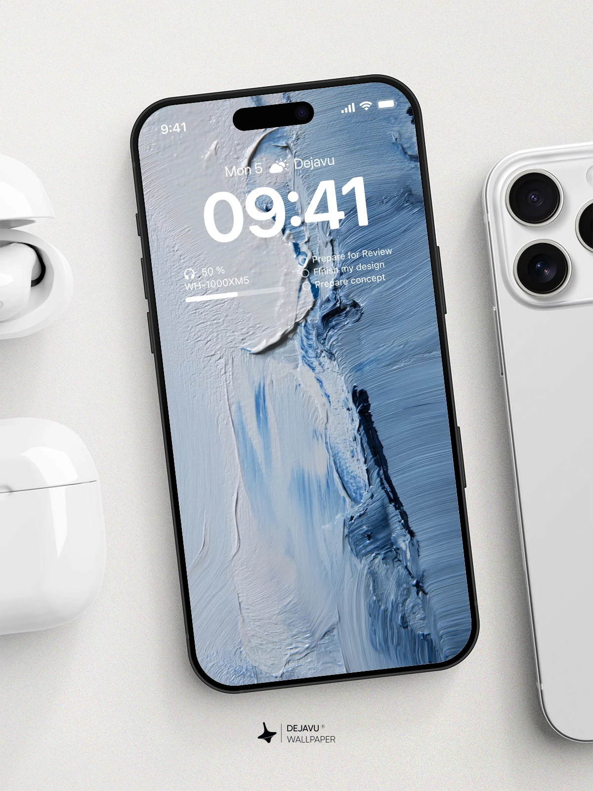 Blue and White Abstract Art Wallpaper 4K for Mobile Background