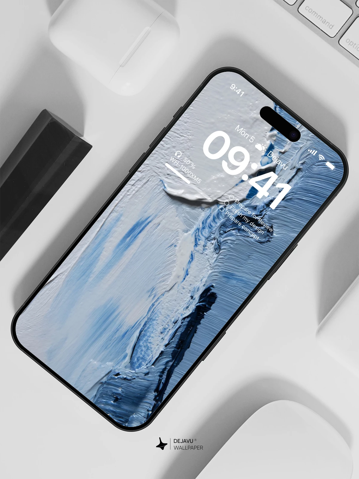 Blue and White Abstract Art Wallpaper 4K for Mobile Background