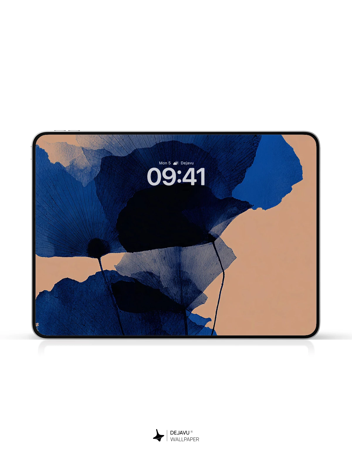 Blue Floral Abstract Wallpaper 4K for iPhone Lock Screen