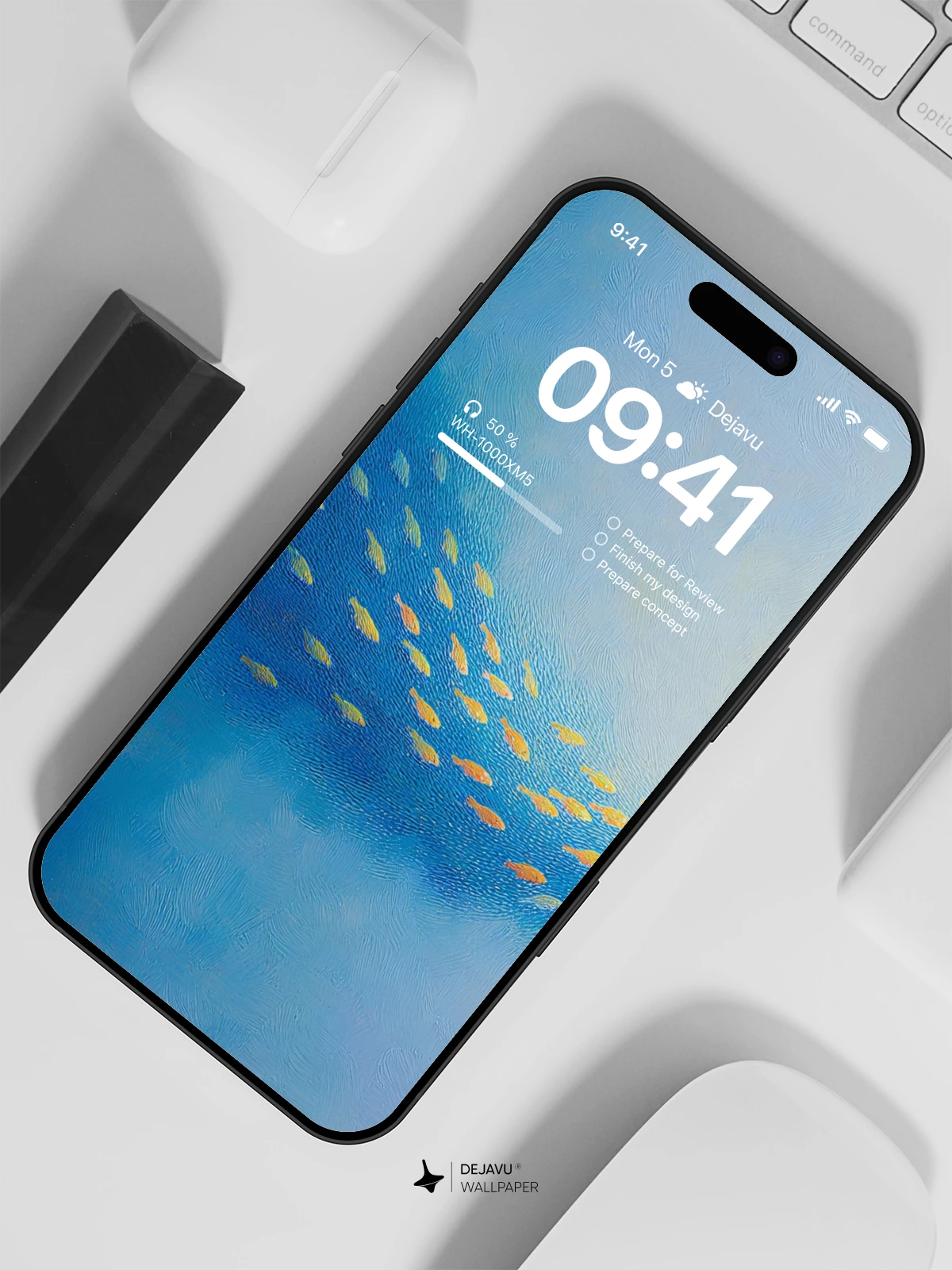 Yellow Fish School Wallpaper 4K for iPhone Lock Screen