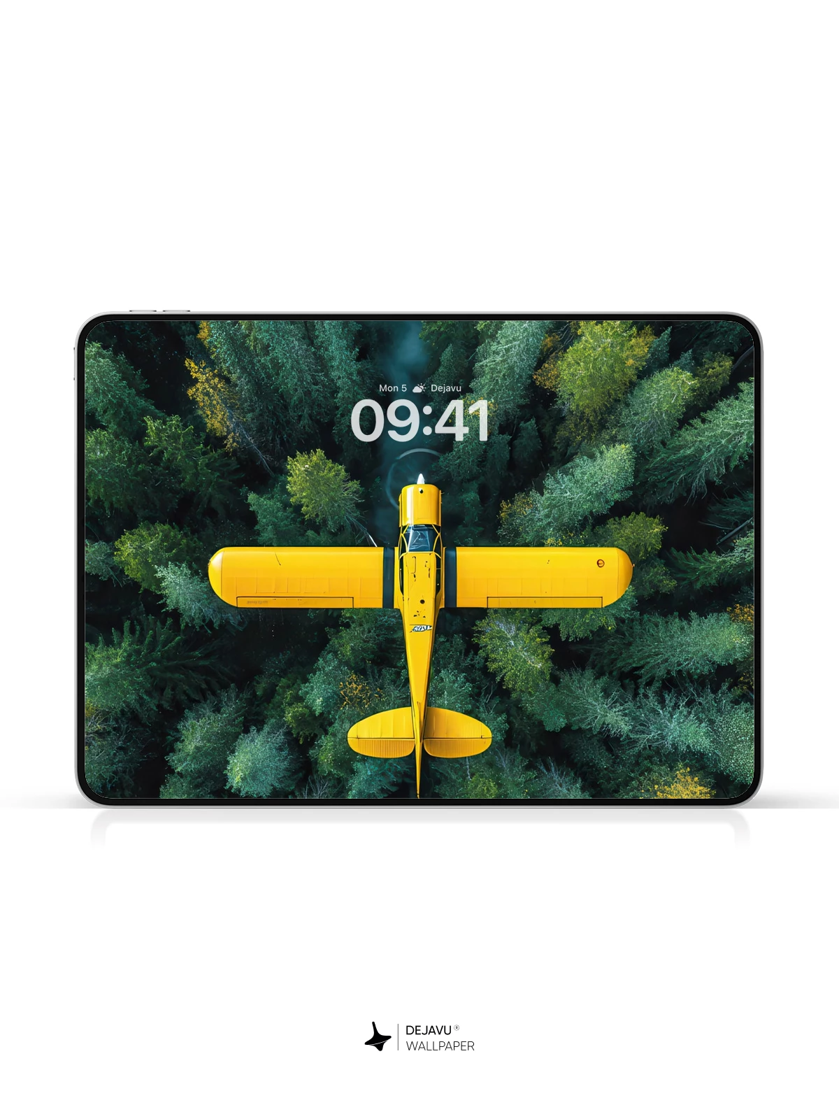 Yellow Plane Forest Wallpaper 4K for iPhone Lock Screen