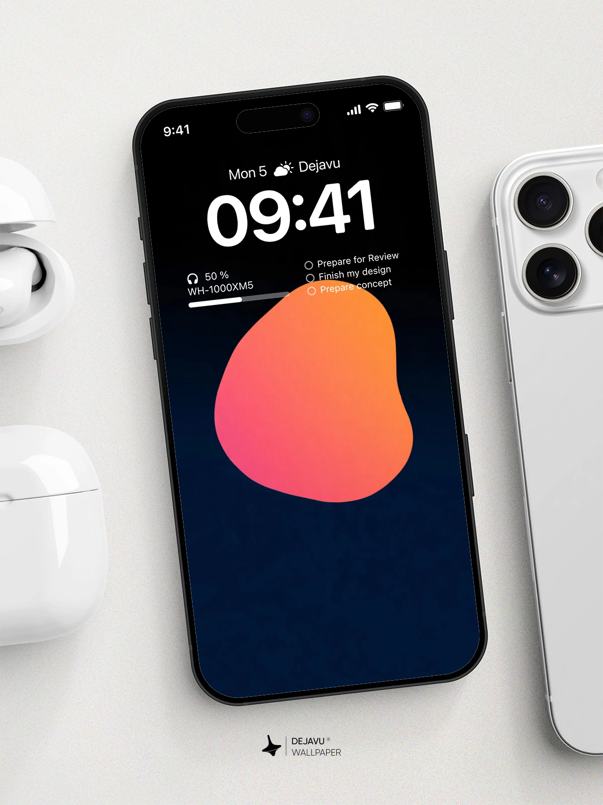Minimal Orange Pink Gradient Wallpaper 4K for iPhone Lock Screen