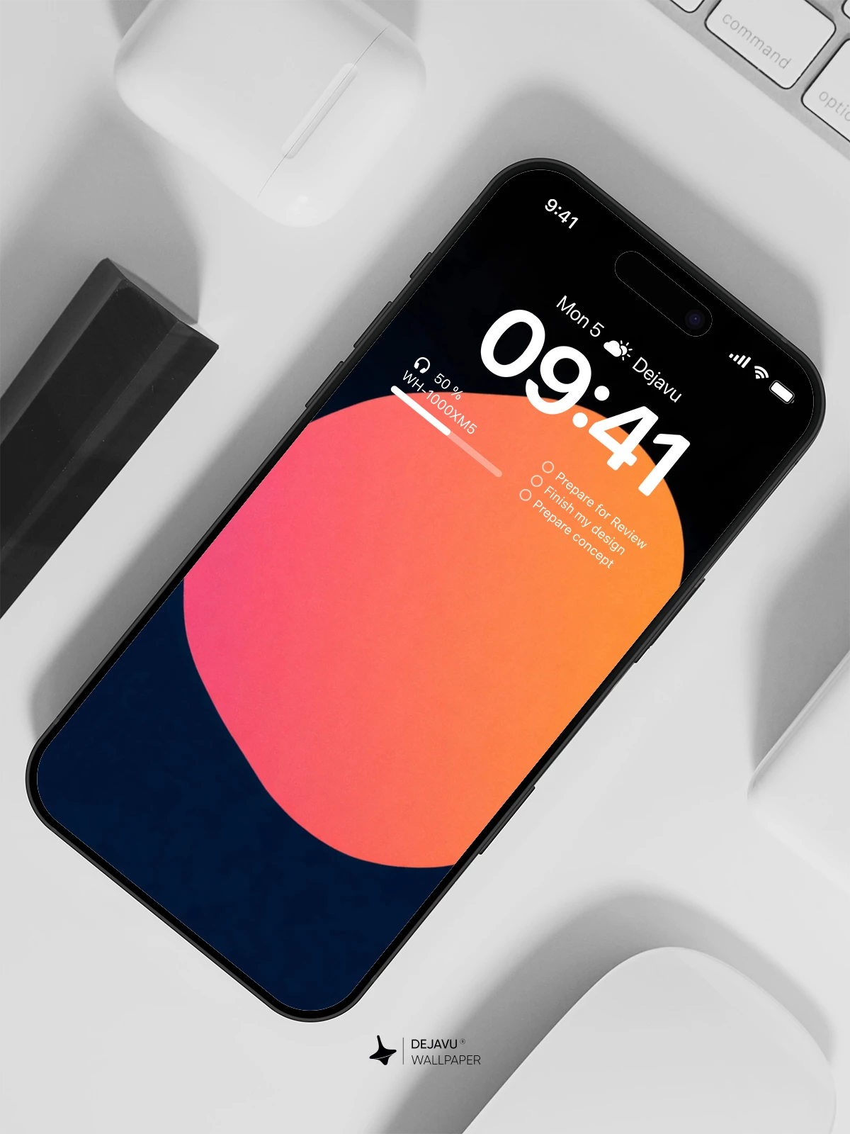 Minimal Orange Pink Gradient Wallpaper 4K for iPhone Lock Screen