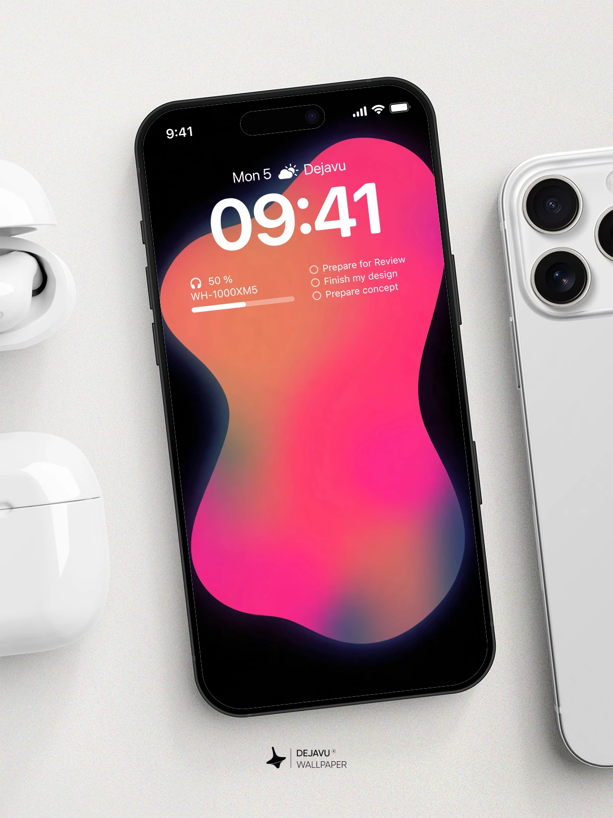 Gradient Pink Blue Wallpaper 4K for iPhone Lock Screen