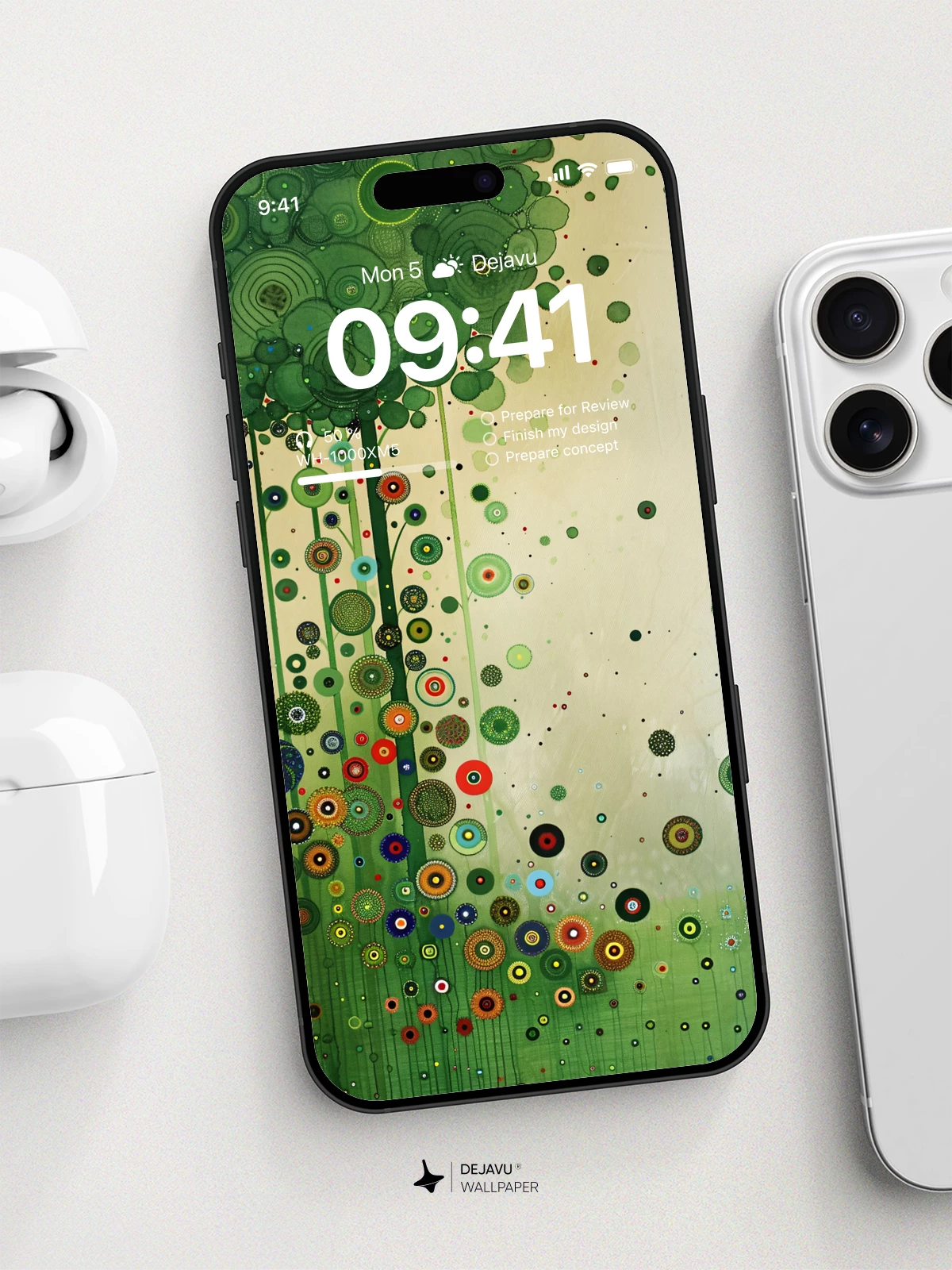 Abstract Green Tree Wallpaper 4K for iPhone Lock Screen