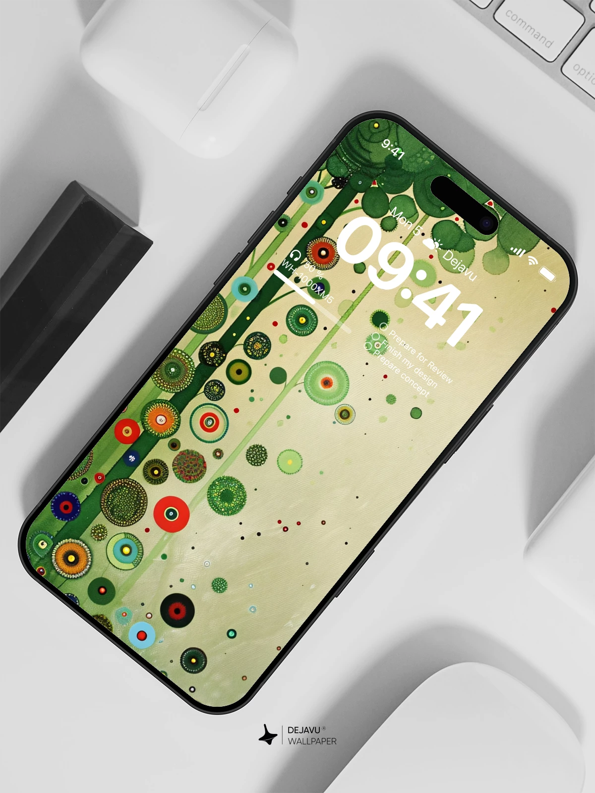 Abstract Green Tree Wallpaper 4K for iPhone Lock Screen