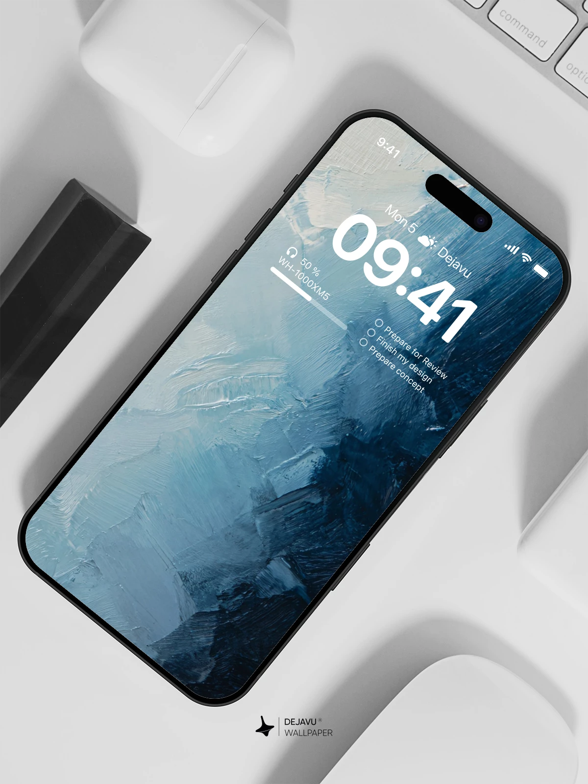 Abstract Blue and White Wallpaper 4K for iPhone Lock Screen