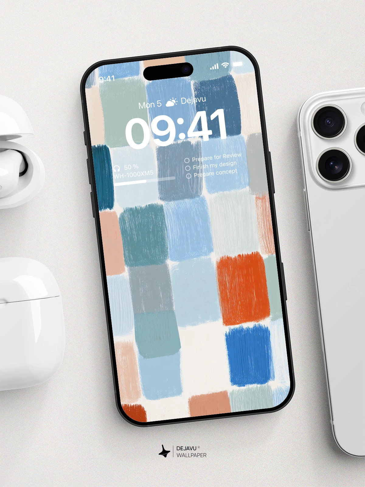 Pastel Square Pattern Wallpaper 4K for Mobile Background
