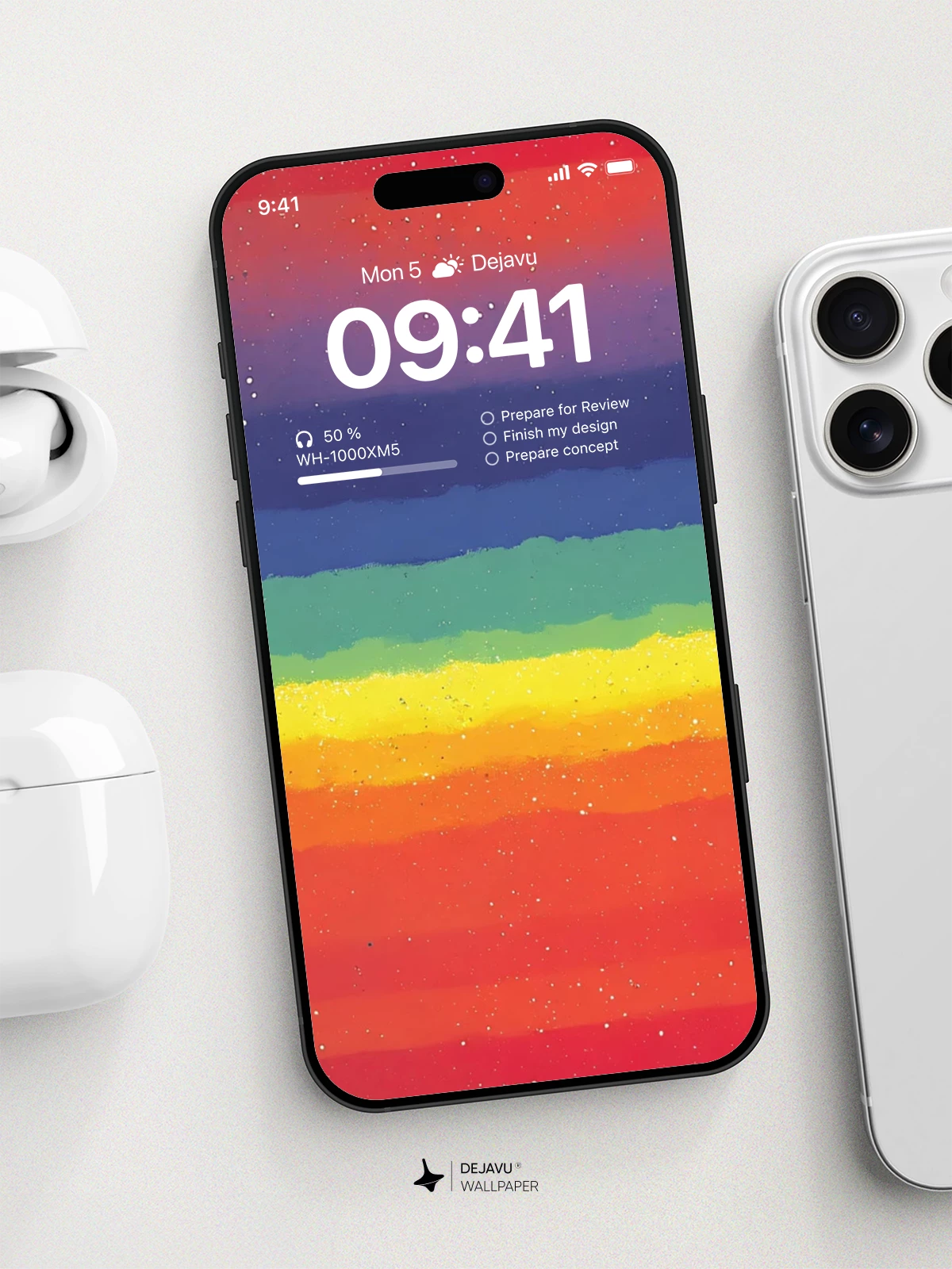 彩虹渐变壁纸 4K 适用于iPhone锁屏