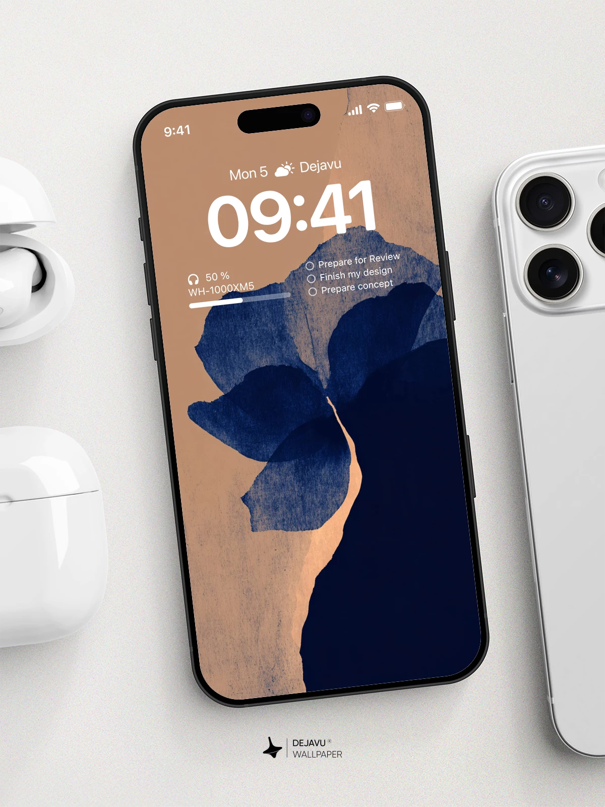 Minimal Blue Abstract Wallpaper 4K for iPhone Lock Screen