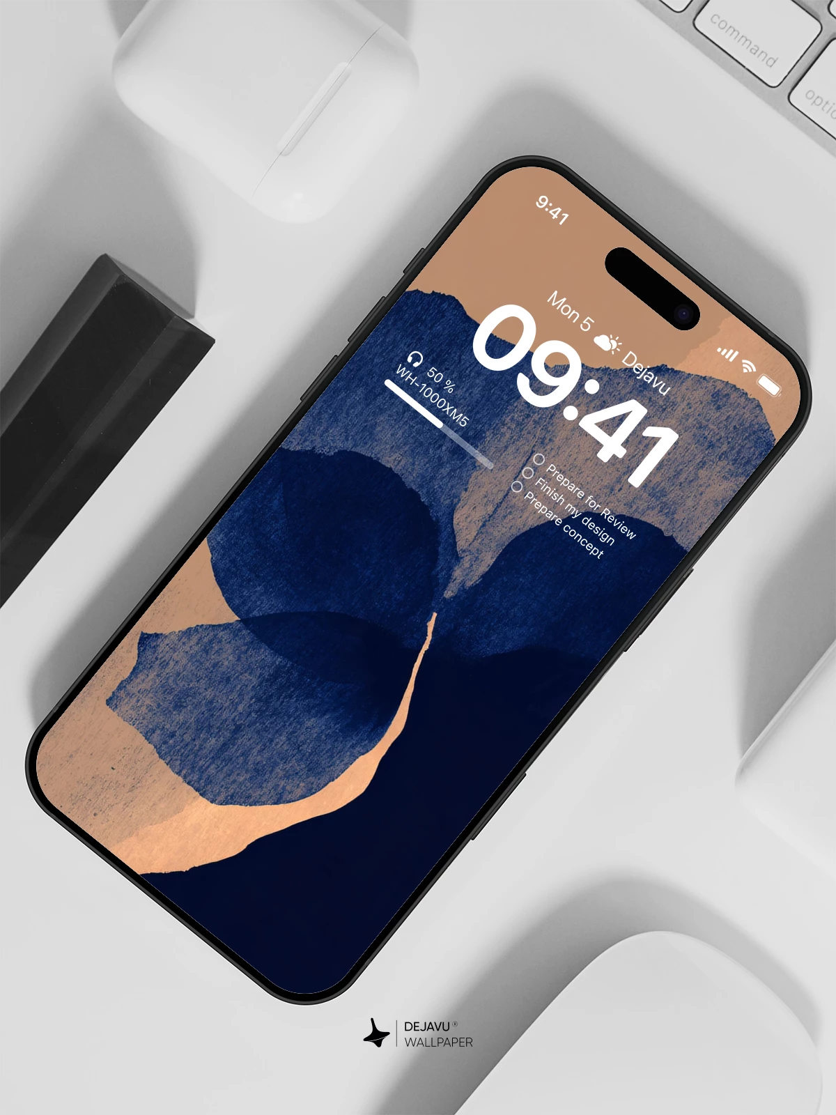Minimal Blue Abstract Wallpaper 4K for iPhone Lock Screen