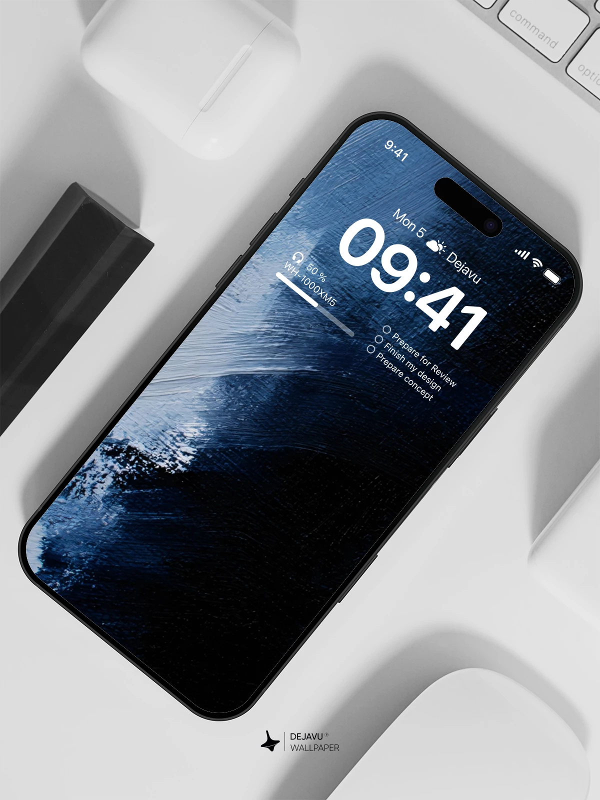 Dark Blue Abstract Wallpaper 4K for iPhone Lock Screen