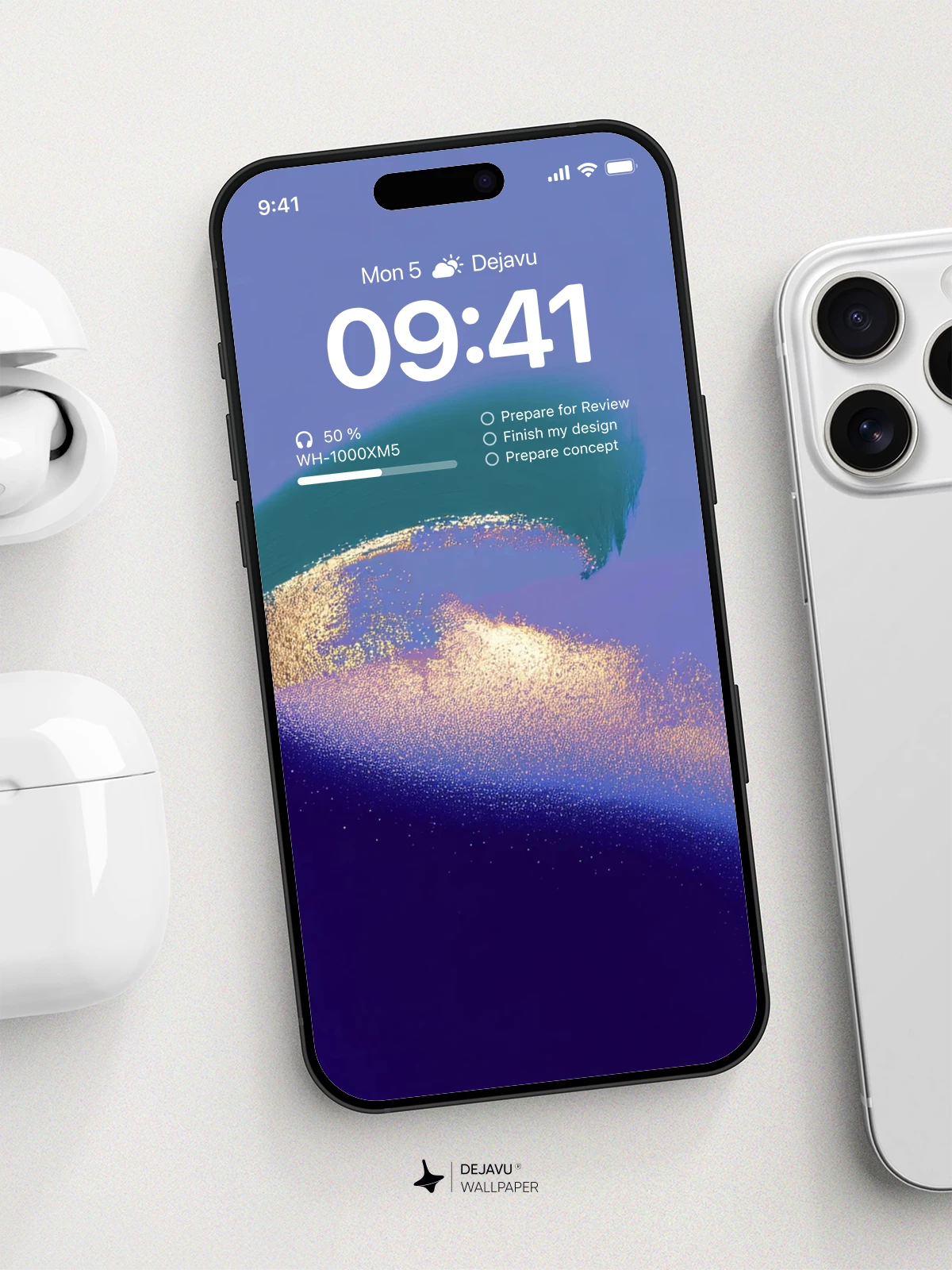 抽象艺术波浪纹理壁纸 4K 为 iPhone 锁屏