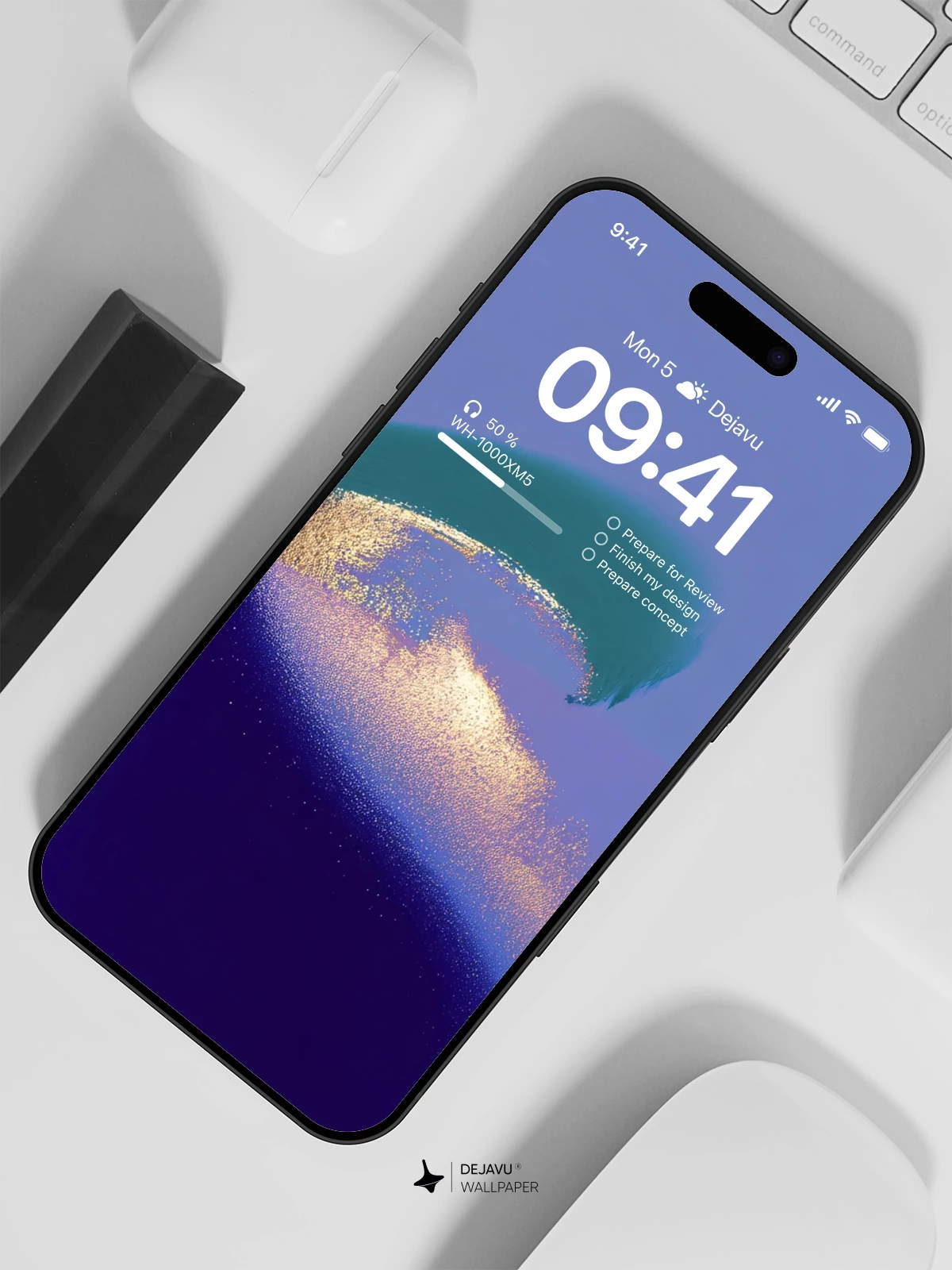 抽象艺术波浪纹理壁纸 4K 为 iPhone 锁屏