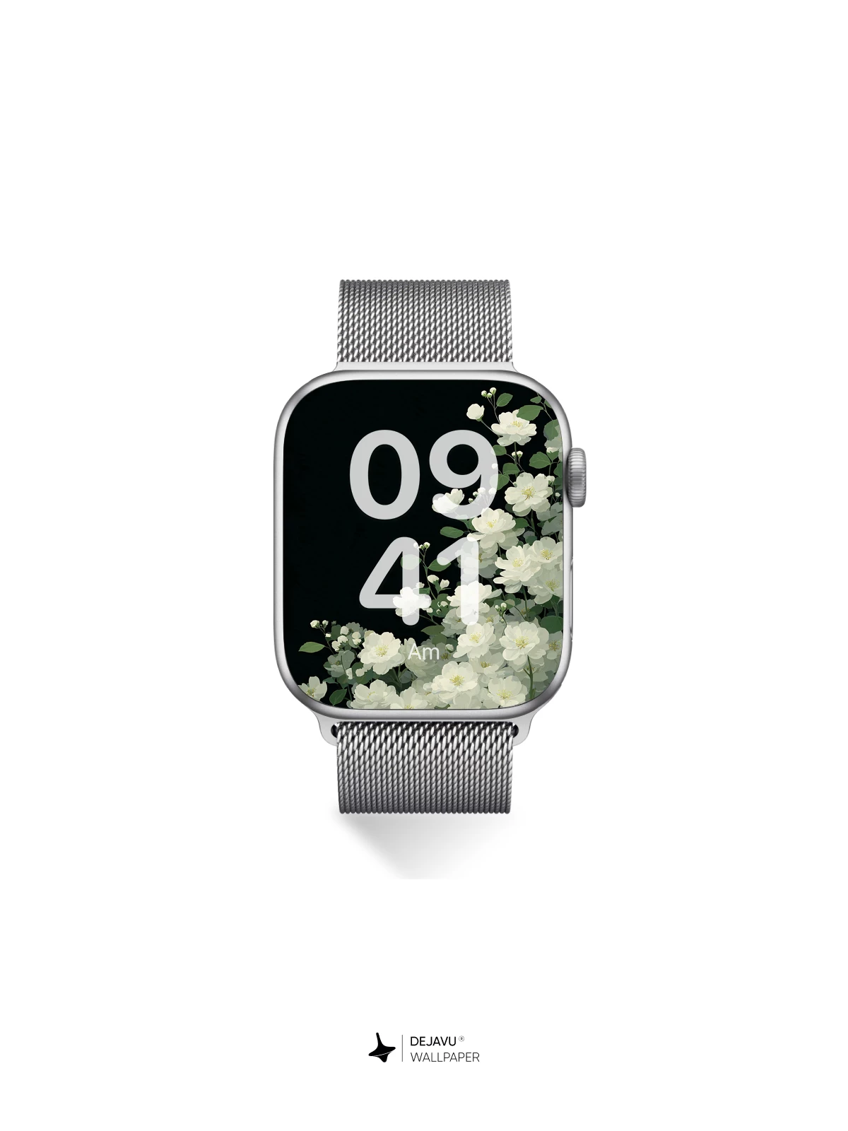 White Jasmine Flowers Black Background Wallpaper 4K for iPhone Lock Screen