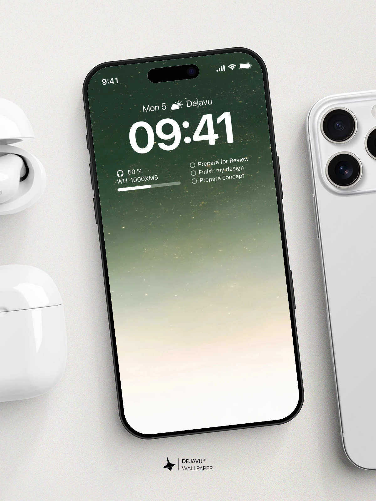 Abstract Dark Green Gradient Wallpaper 4K for iPhone Lock Screen