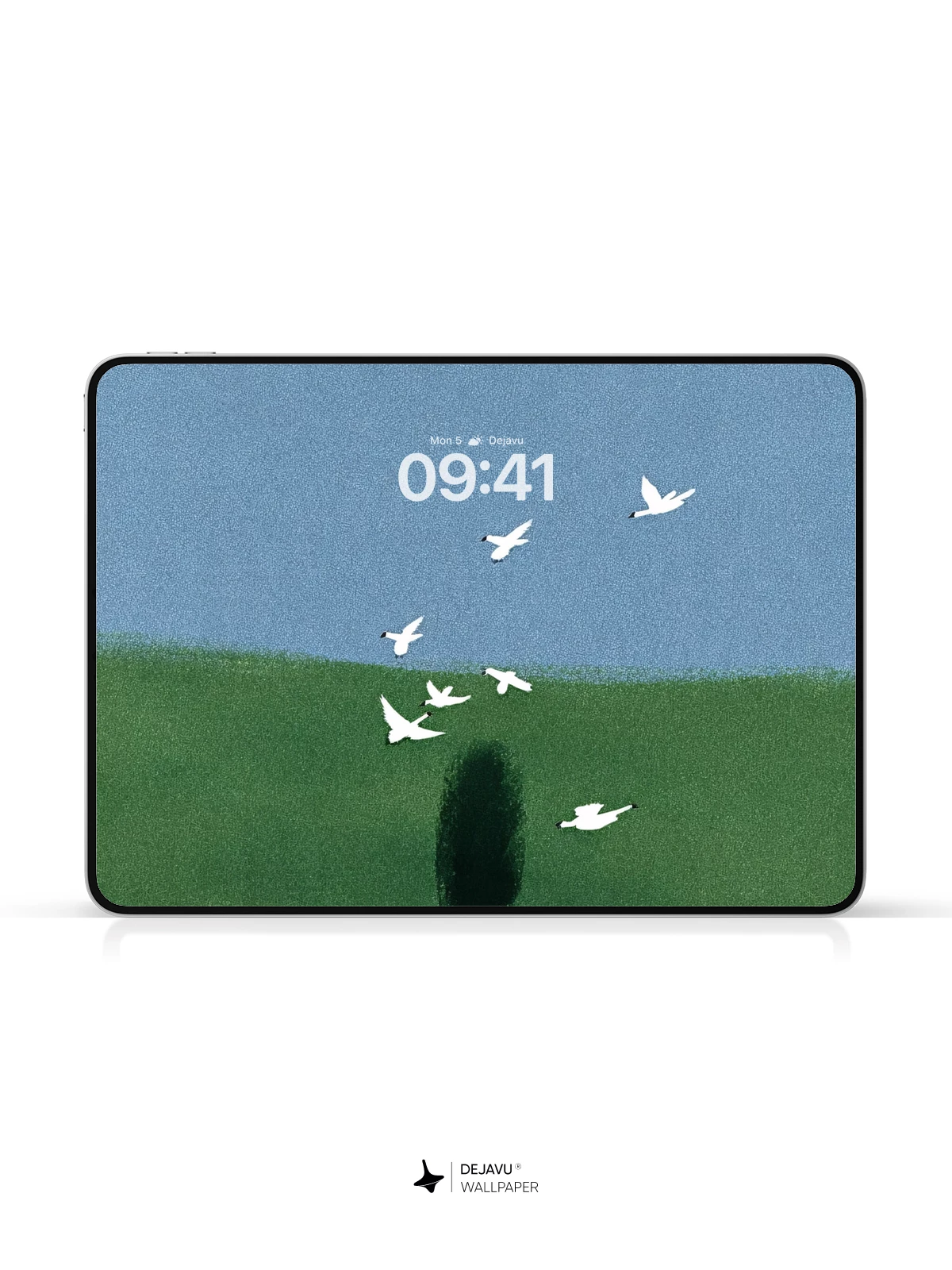 Minimal Green Landscape Wallpaper 4K for iPhone Lock Screen