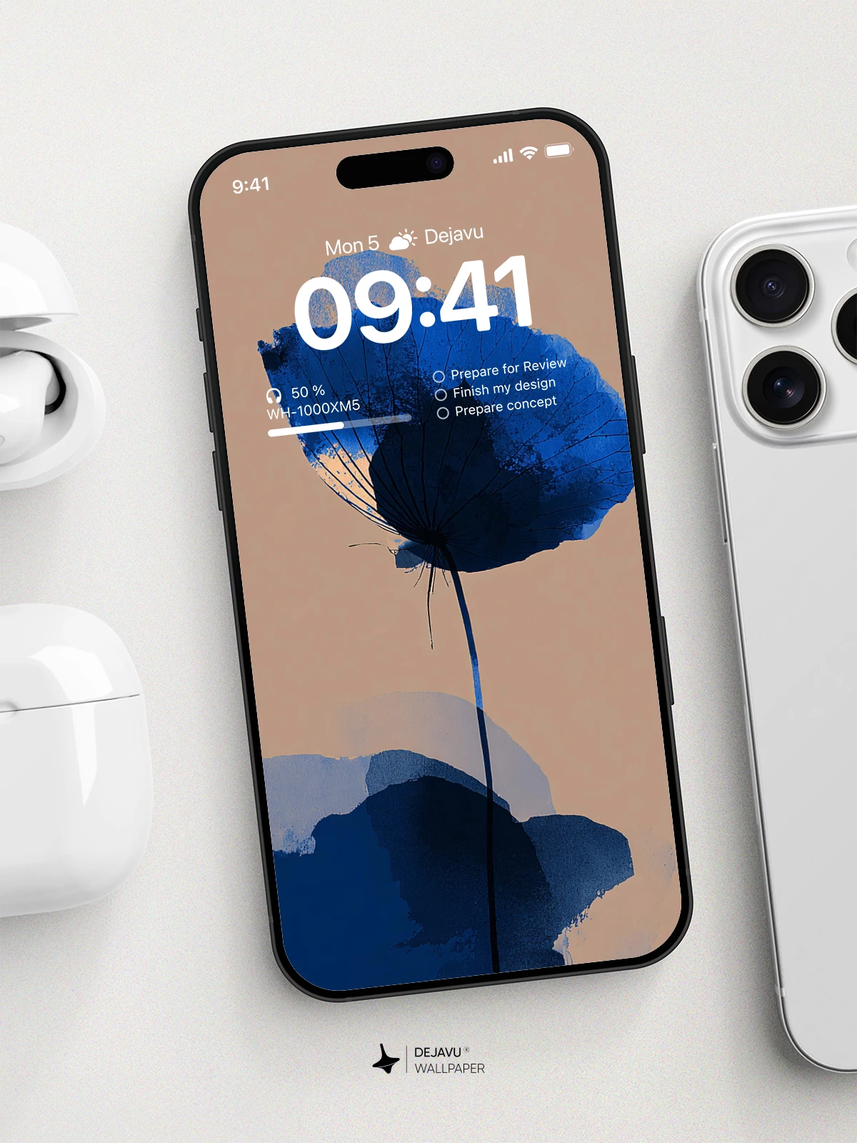 Blue Flower Wallpaper 4K for iPhone Lock Screen