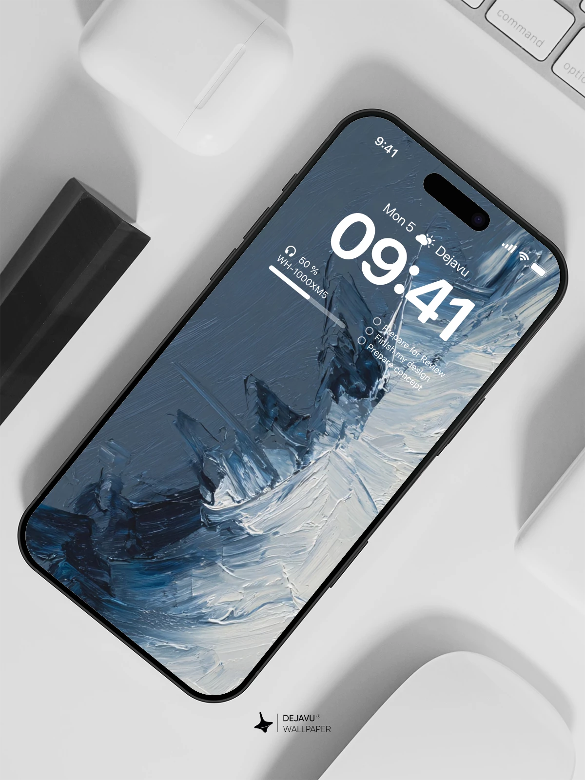 Abstract Blue Brushstroke Wallpaper 4K for iPhone Lock Screen