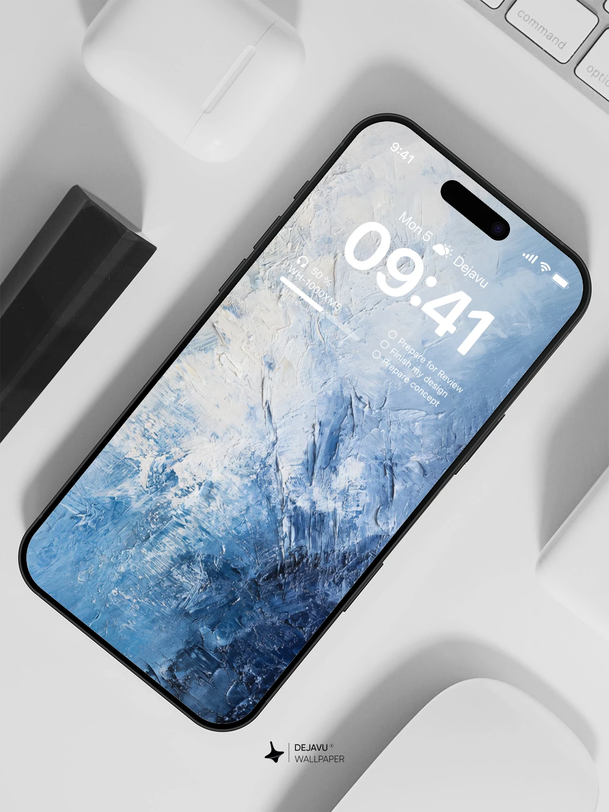 Blue Abstract Art Wallpaper 4K for iPhone Lock Screen