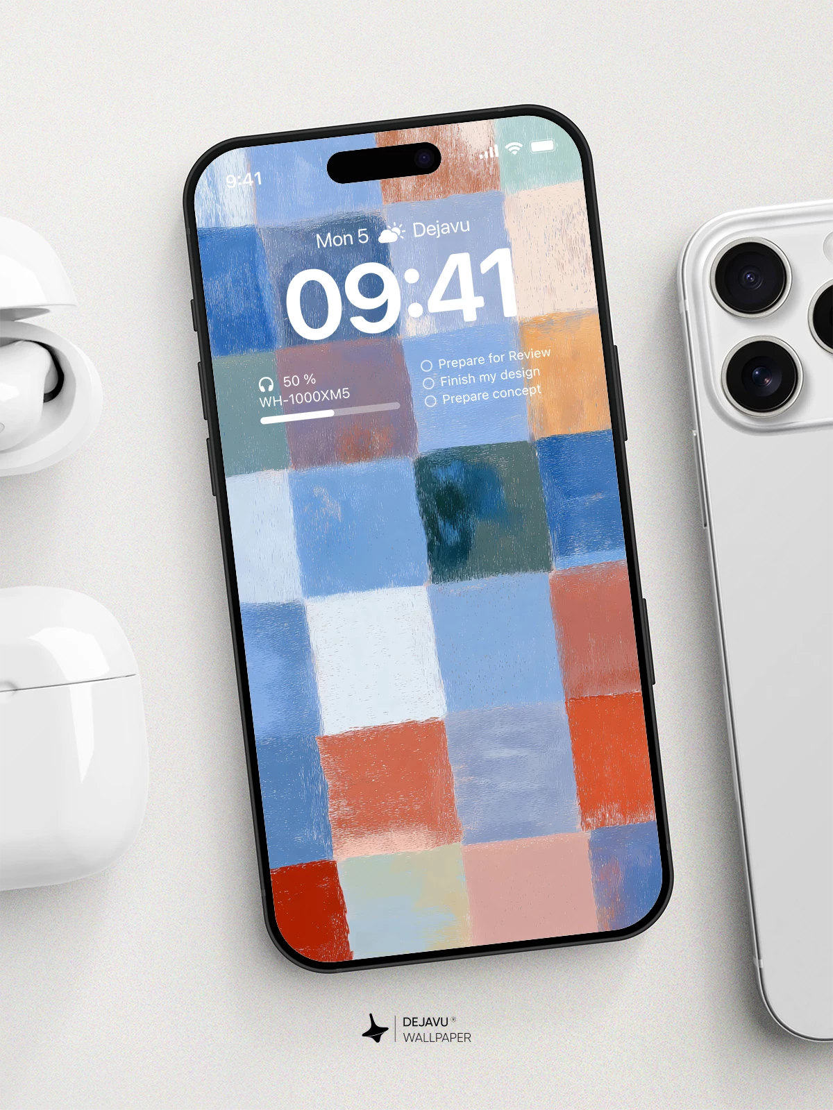 Colorful Square Grid Wallpaper 4K for iPhone Lock Screen