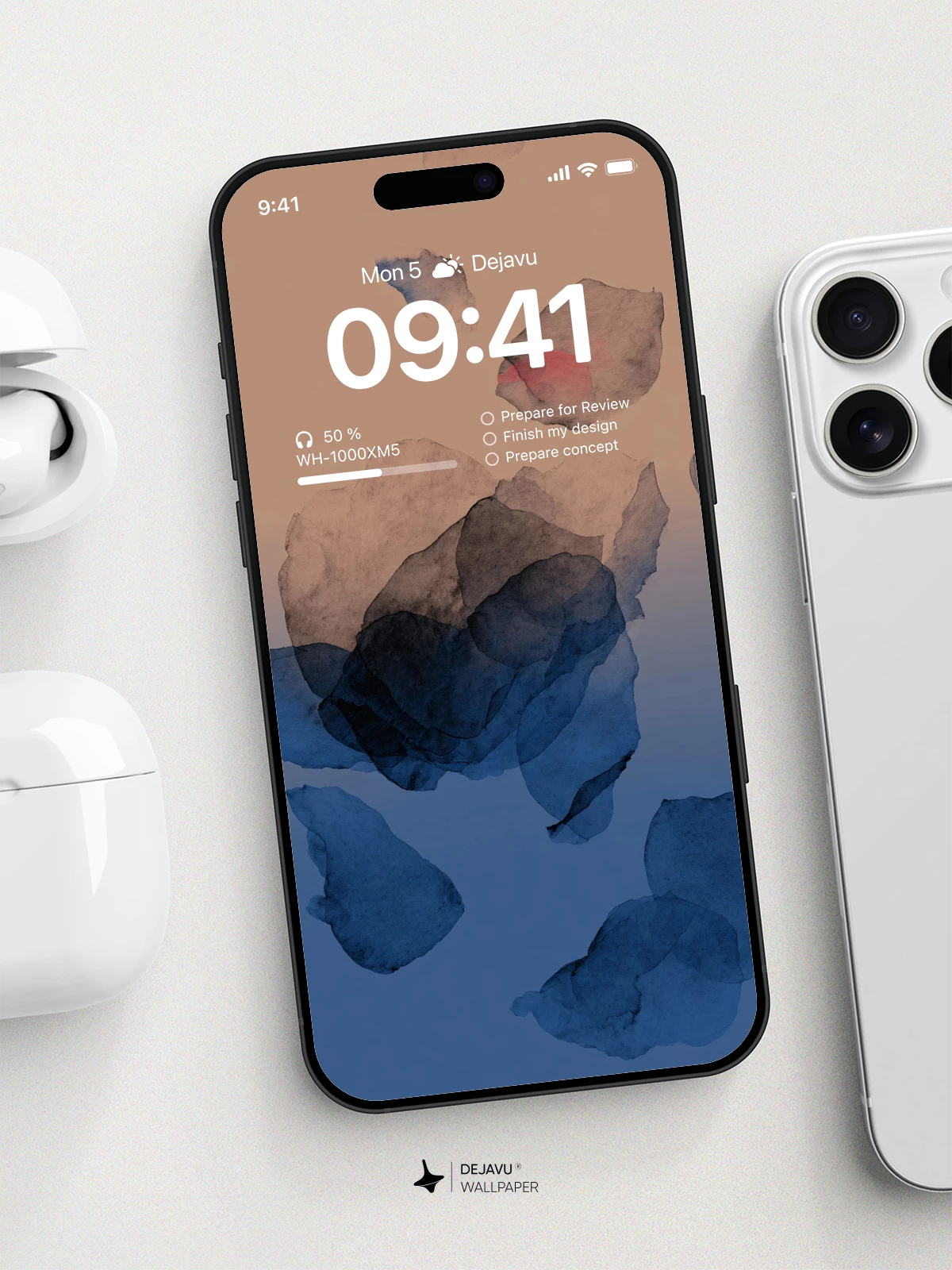 Abstract Blue Petals Wallpaper 4K for iPhone Lock Screen