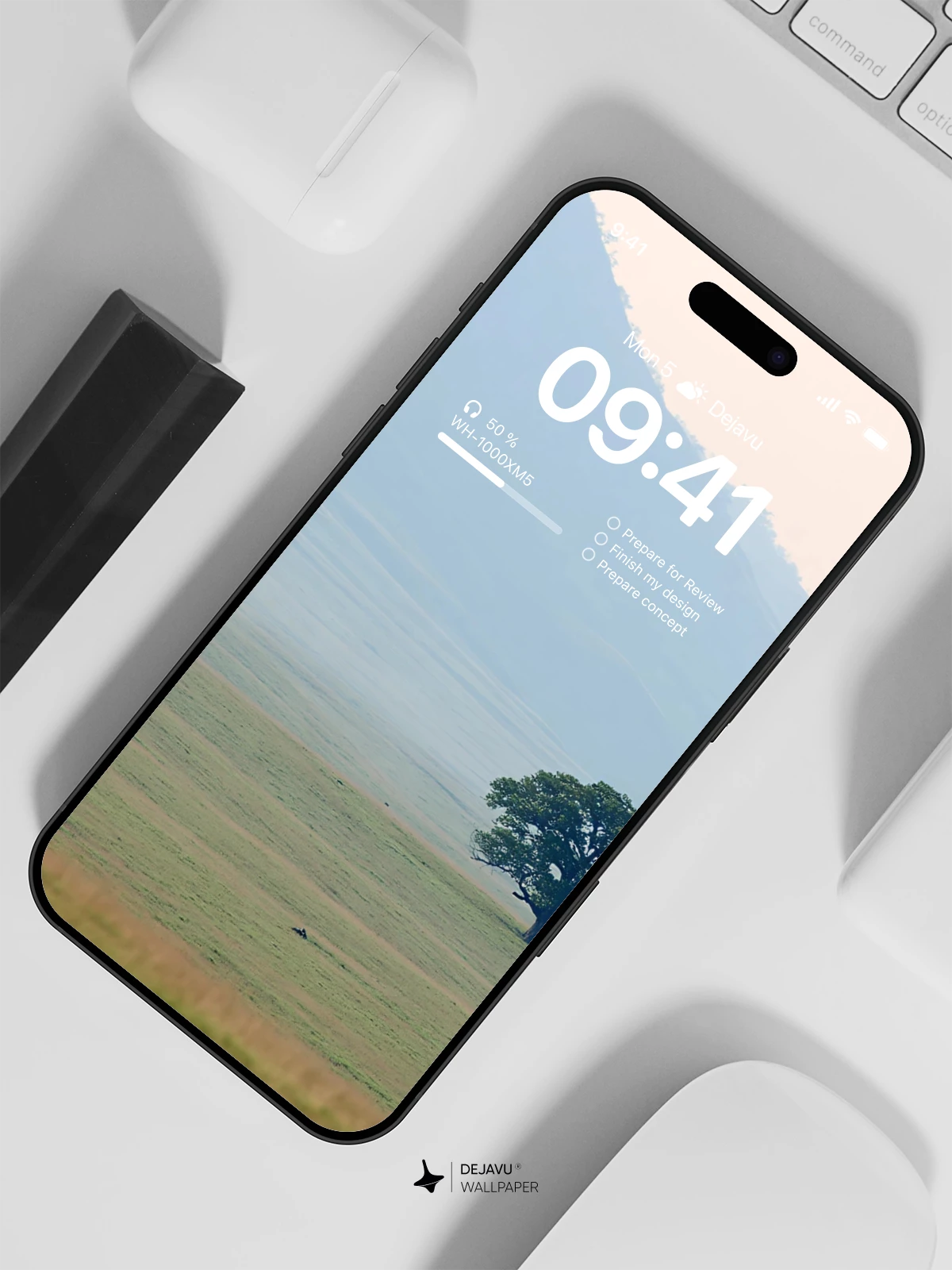 Solitary Tree Landscape Wallpaper 4K for iPhone Lock Screen