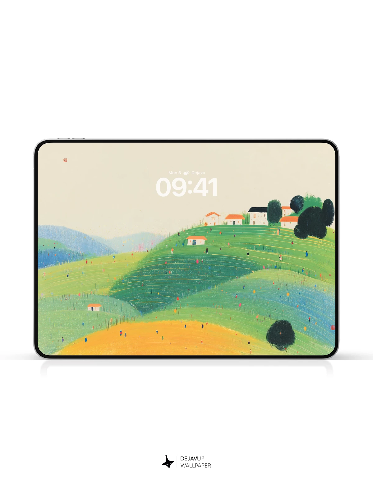 Pastel Green Hills Landscape Wallpaper 4K for iPhone Lock Screen