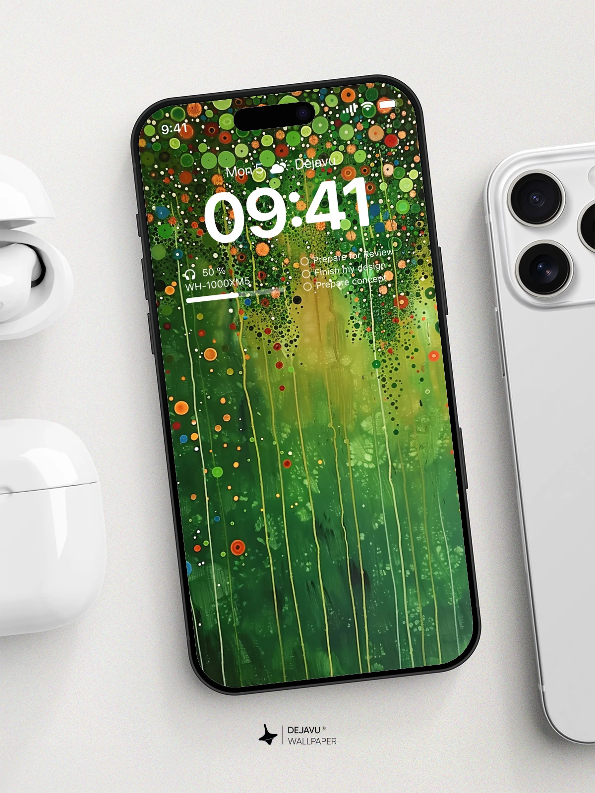 Green Abstract Circles Wallpaper 4K for iPhone Lock Screen