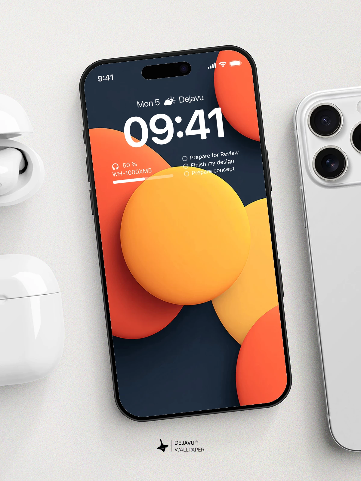 Minimal Orange Yellow Circles Wallpaper 4K for iPhone Lock Screen