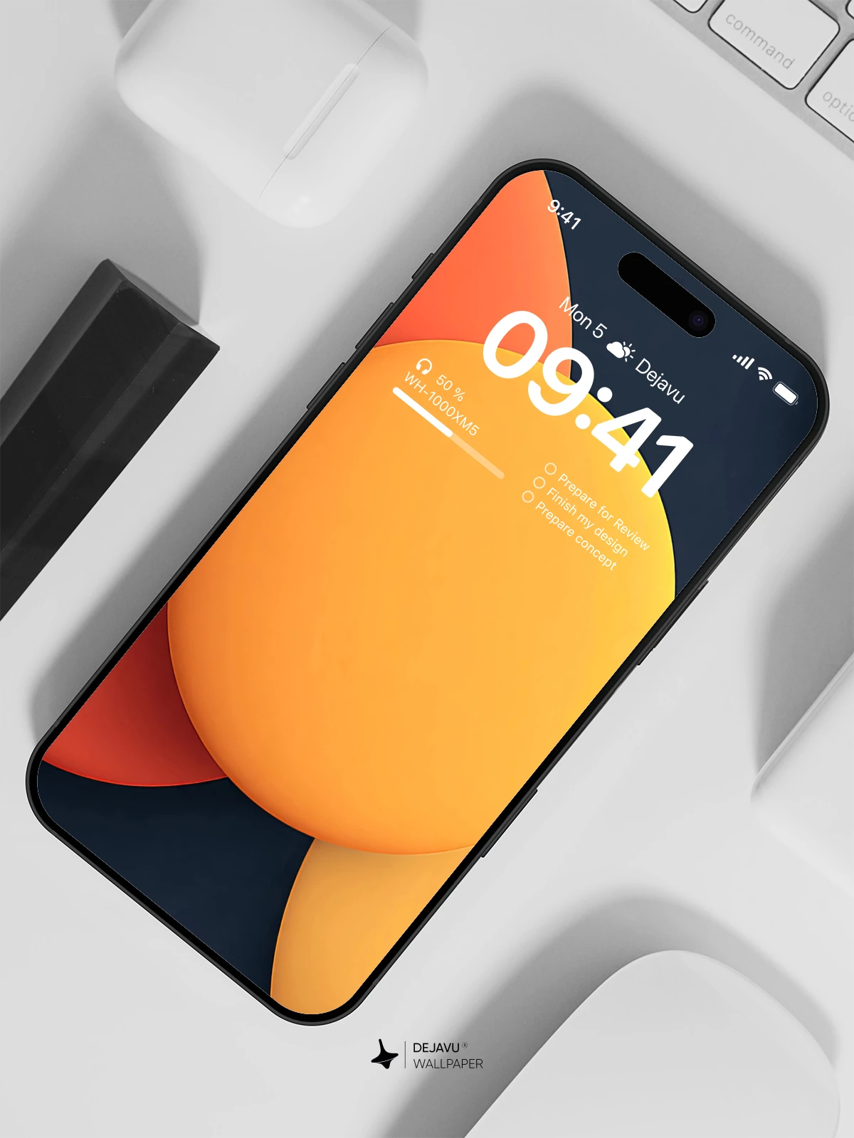 Minimal Orange Yellow Circles Wallpaper 4K for iPhone Lock Screen