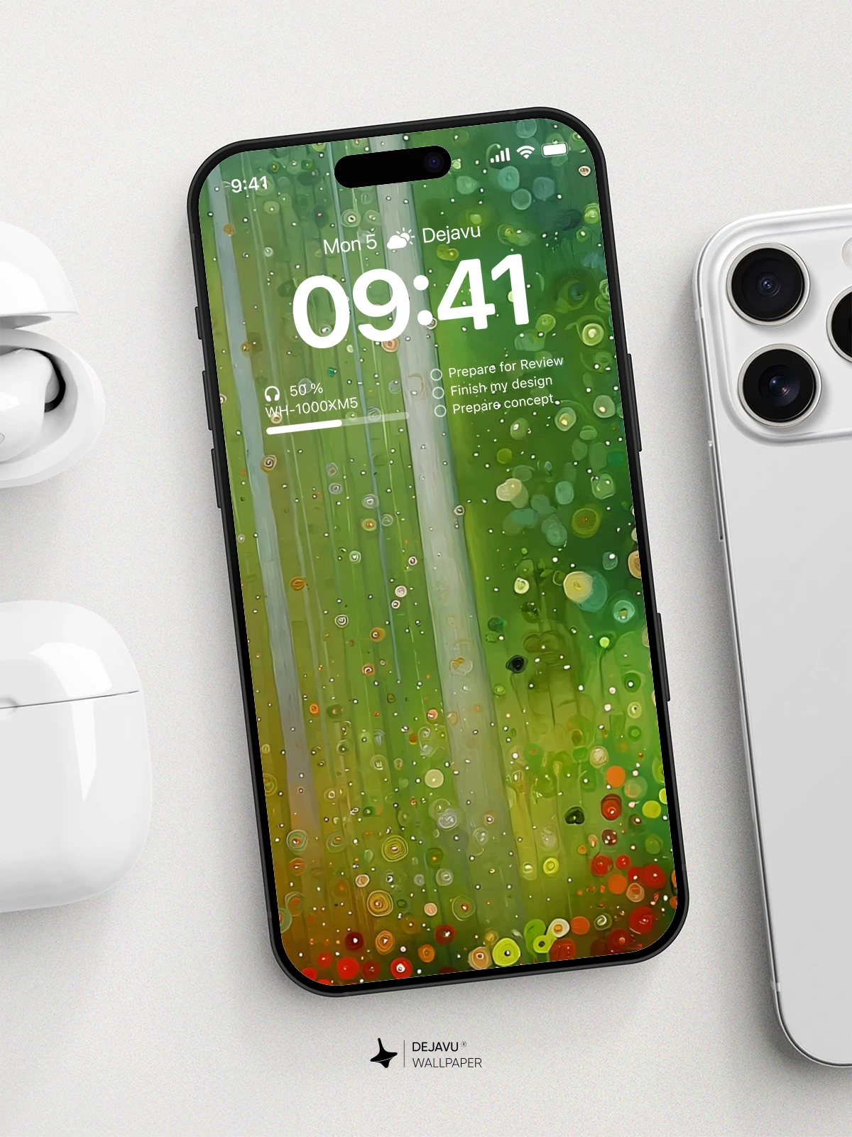 Abstract Green Rain Wallpaper 4K for iPhone Lock Screen