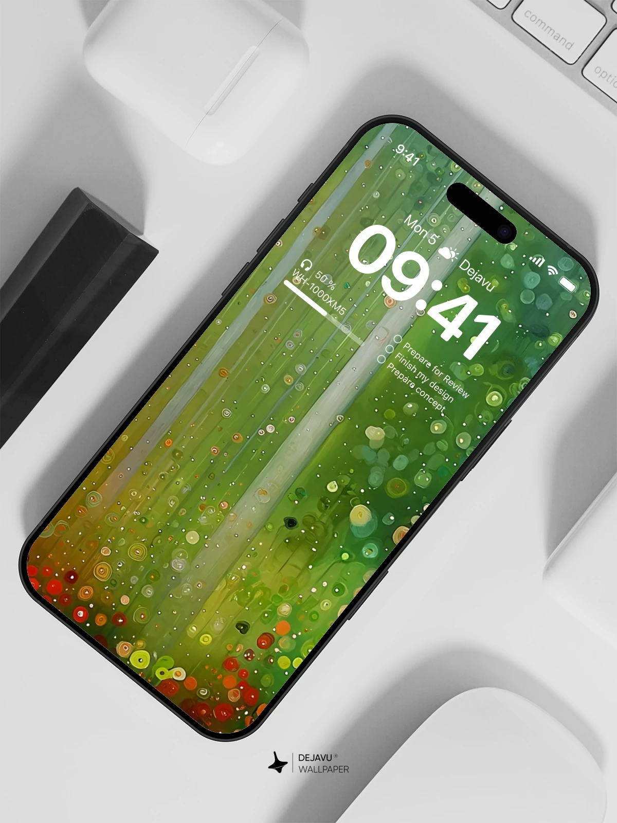 Abstract Green Rain Wallpaper 4K for iPhone Lock Screen