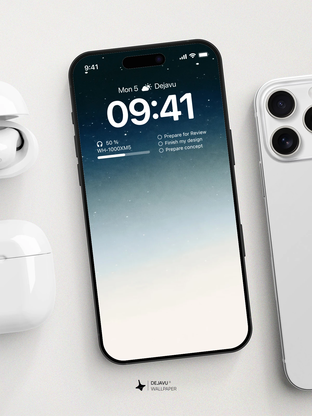 Starry Night Sky Gradient Wallpaper 4K for iPhone Lock Screen