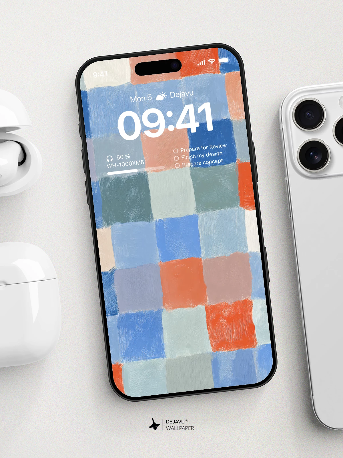 Abstract Pastel Checkerboard Wallpaper 4K for iPhone Lock Screen
