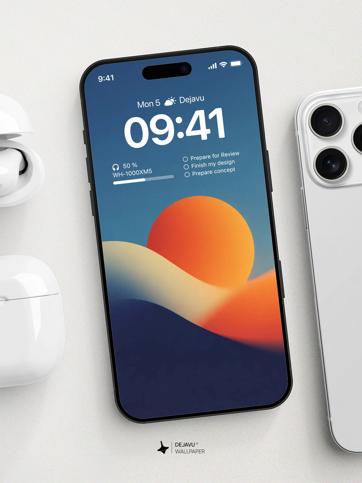 Gradient Orange Blue Wallpaper 4K for iPhone Lock Screen