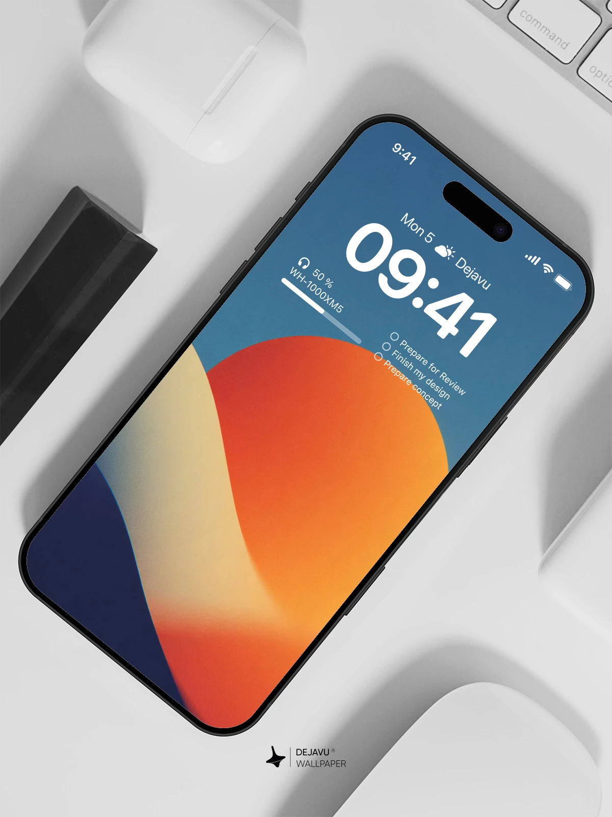 Gradient Orange Blue Wallpaper 4K for iPhone Lock Screen