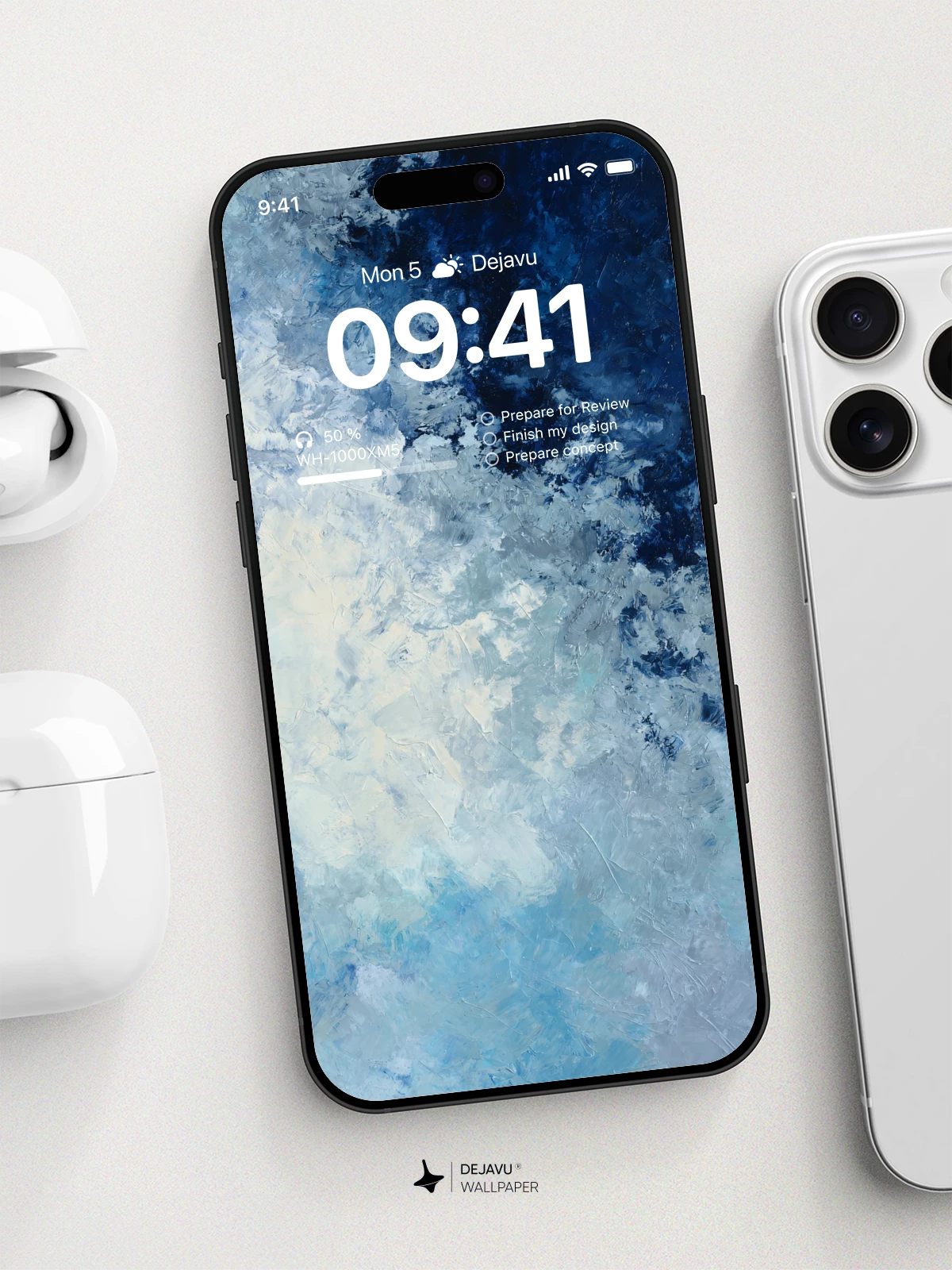 Abstract Blue and White Wallpaper 4K for Mobile Background