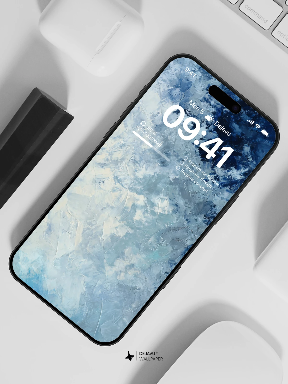 Abstract Blue and White Wallpaper 4K for Mobile Background