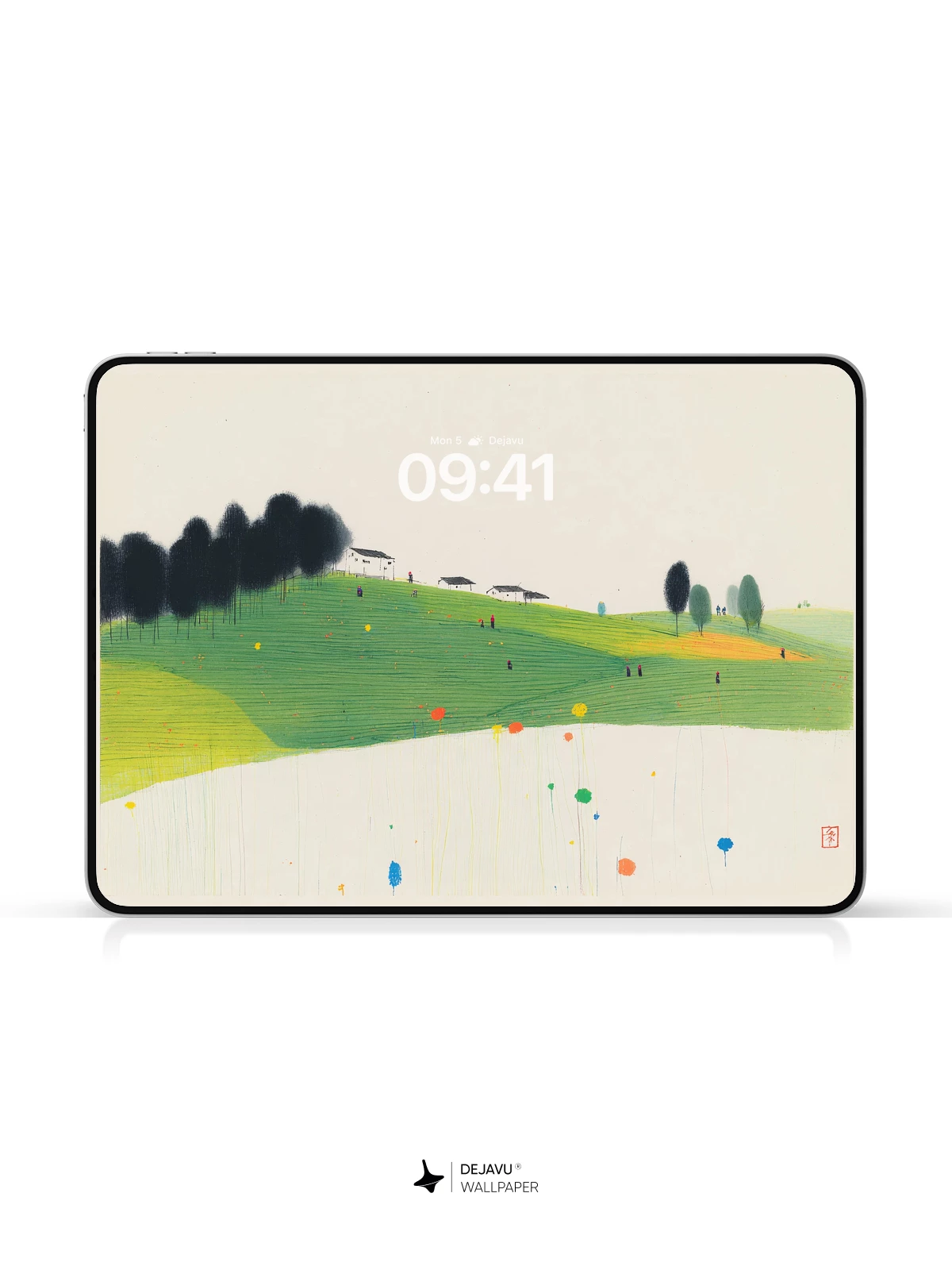Minimalist Green Hill Landscape Wallpaper 4K for iPhone Lock Screen